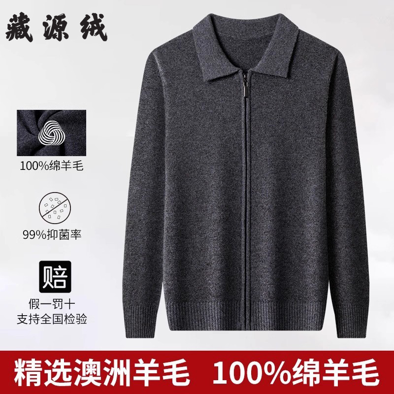 2024冬季新款羊毛衫男100纯羊毛