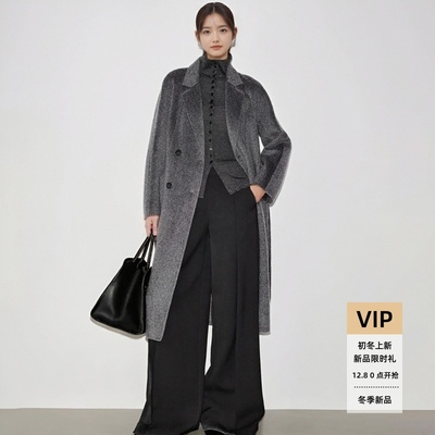 2025冬款中长款双面呢大衣外套