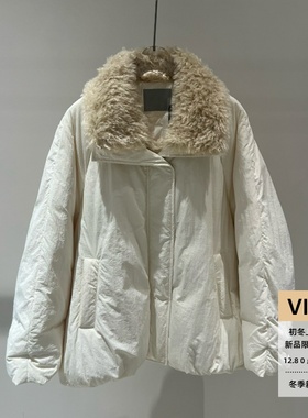 arioser艾诺丝娃官方旗舰店2025冬新毛领羽绒服保暖外套AR004015