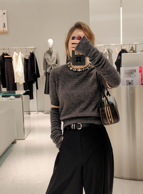 arioser艾诺丝娃官方旗舰店2025冬新钉珠针织衫外套毛衣AR804154