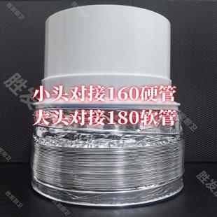 油烟机180铝箔烟管转160PVC硬管变径圈排烟管18转16接头pp材质