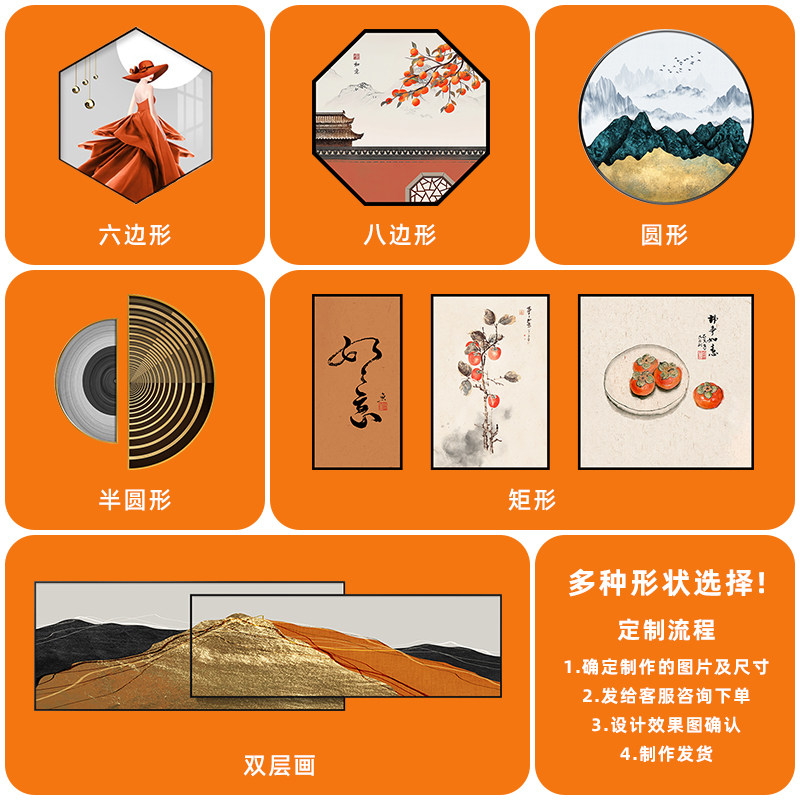 装饰画定制来图定做无框画婚纱照油画布打印酒店私人全屋挂画订制