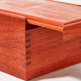 精选鸡翅木抽拉盒实木花梨木复古风桌面储物盒抽匣收拾盒小整理防