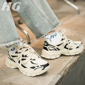鲸动呼吸鞋联名HG老爹鞋国潮厚底男鞋女鞋增高复古休闲减震运动鞋