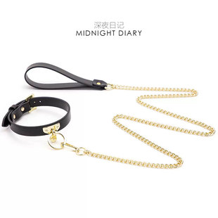 Midnight Diary真皮T型项圈颈环狗狗choker牵引绳k8k9拍照道具女