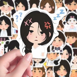 196张苦命小人头像贴纸趣味小人irasutoya卡通创意diy装 饰贴纸