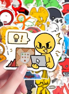 162张AB柴贴纸alanbecker火柴人二次元周边同人创意diy装饰贴纸