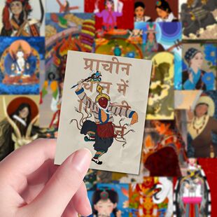 藏式唐卡风格插画贴纸创意国潮民族文化特色DIY手机壳平板贴画纸