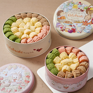 小花曲奇饼干冰激凌手工黄油饼干网红零食礼盒装点心年货