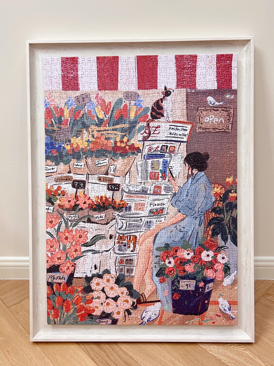 拼图裱框1000片实木悬浮立体浮裱画框500框架300拼图相框大拼图框