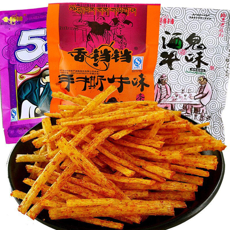 香铛铛辣条酒鬼手撕牛肉5角包8后怀旧90儿时经典小零食大礼包