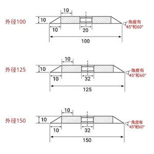 单斜边砂轮片钨钢合金锯片磨齿45度60度钻头铣刀研磨金刚石砂轮