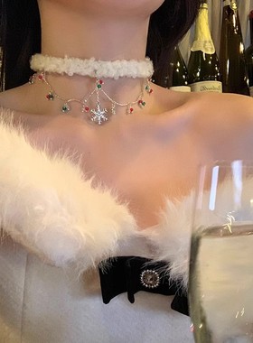 双层雪花项链圣诞节双层雪花项链