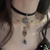 异域风复古巴洛克毛衣项链配饰女多层叠戴小众chocker锁骨链颈链