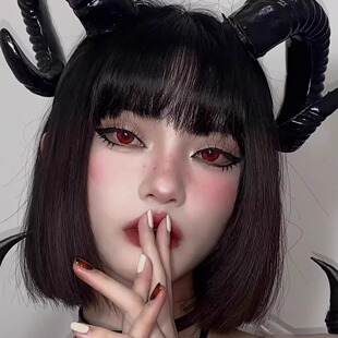 黑暗系万圣节派对魅魔恶魔角山羊角头饰发箍cosplay发饰牛角发箍