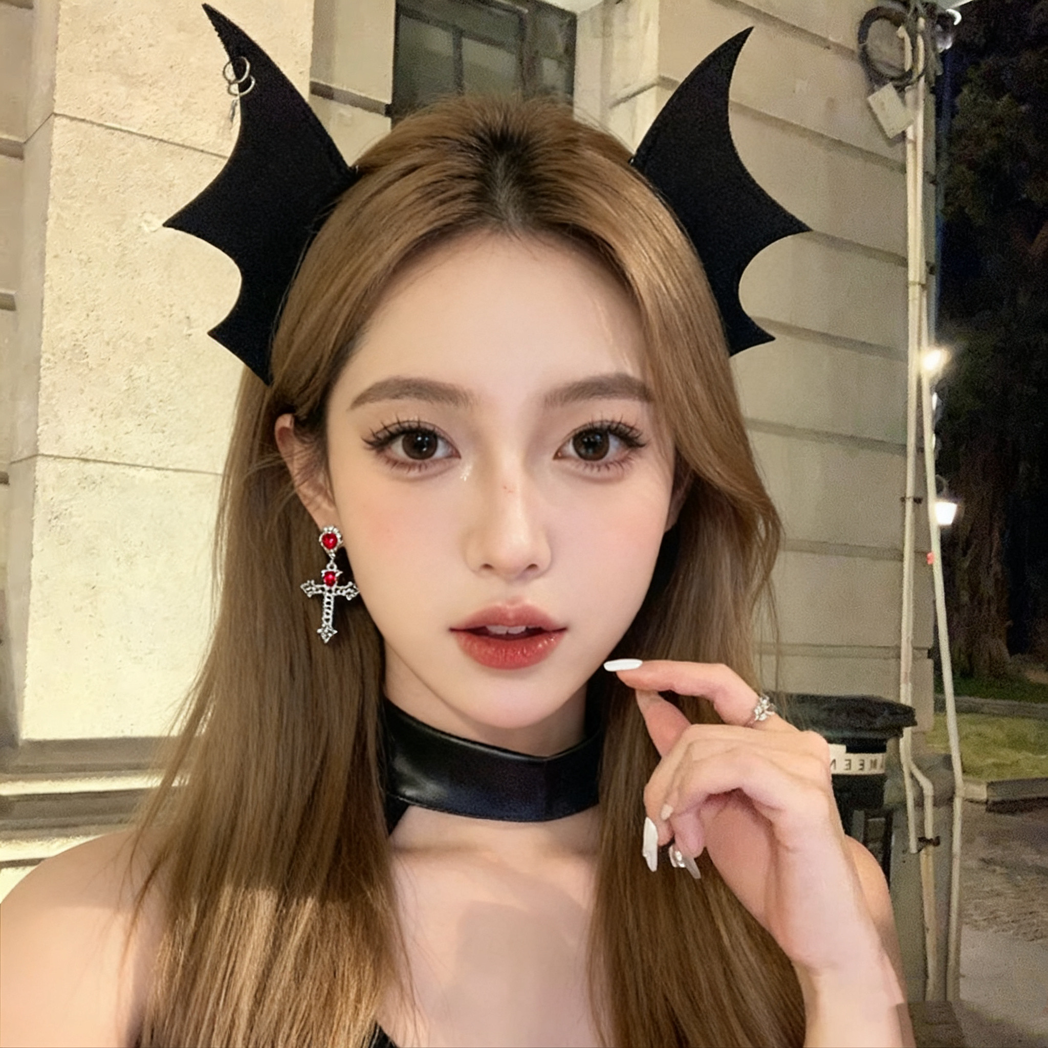克鲁鲁女王 小恶魔蝙蝠翅膀发夹刘海侧边夹发饰万圣节cos装扮拍照