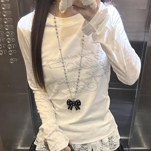 韩系波点蝴蝶结珍珠项链女款简约气质长款吊坠毛衣链小众设计配饰