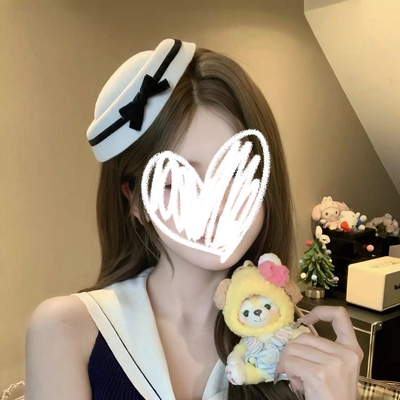 蝴蝶结小礼帽女日系海军风lolita水手帽法式赫本高端圆顶帽子头饰