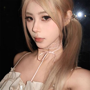 纯欲辣妹风粉色蕾丝choker蝴蝶结绑带项链女锁骨颈链项圈