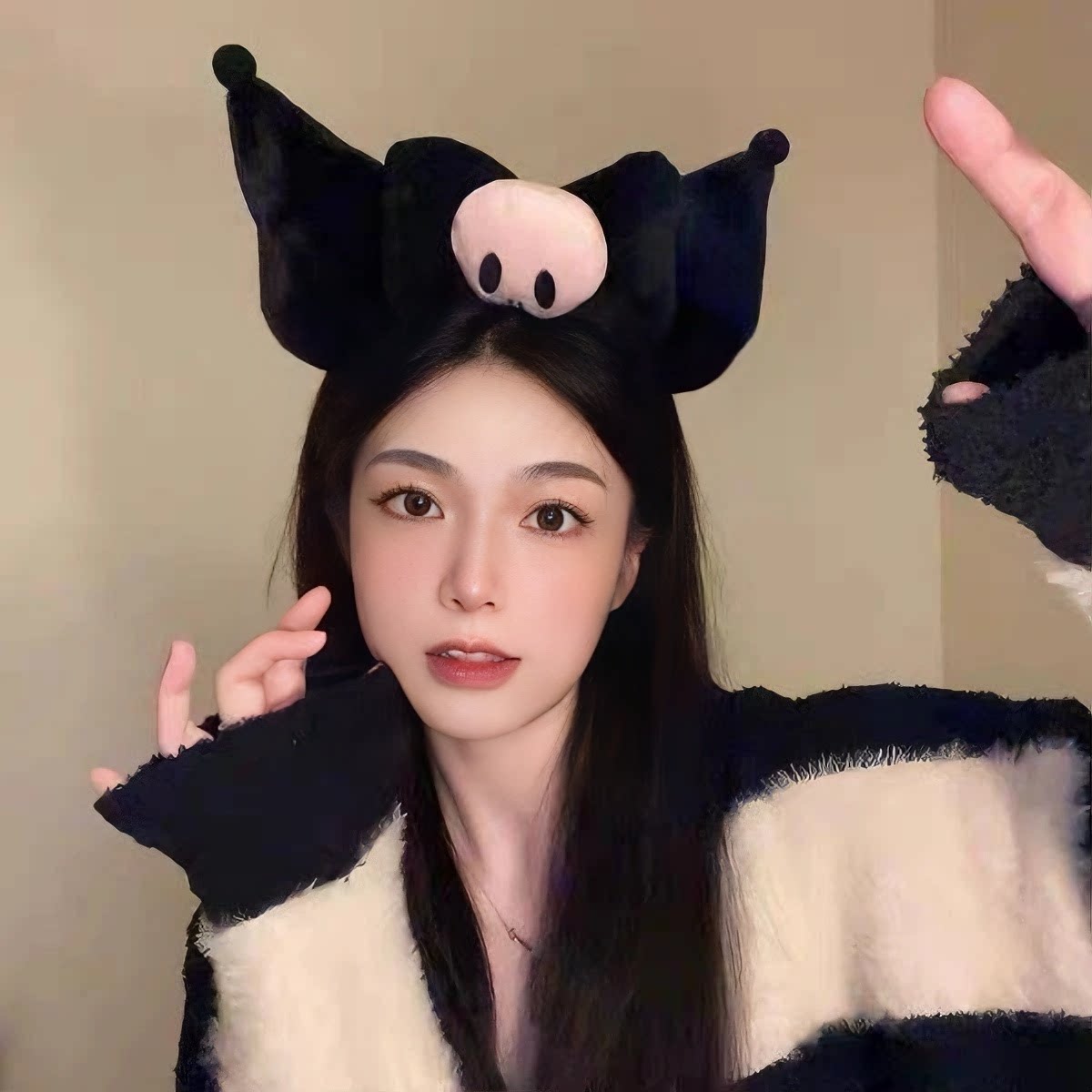 暗黑系万圣节美乐蒂骷髅库洛米压发洗脸卡通发箍女头饰发饰道具