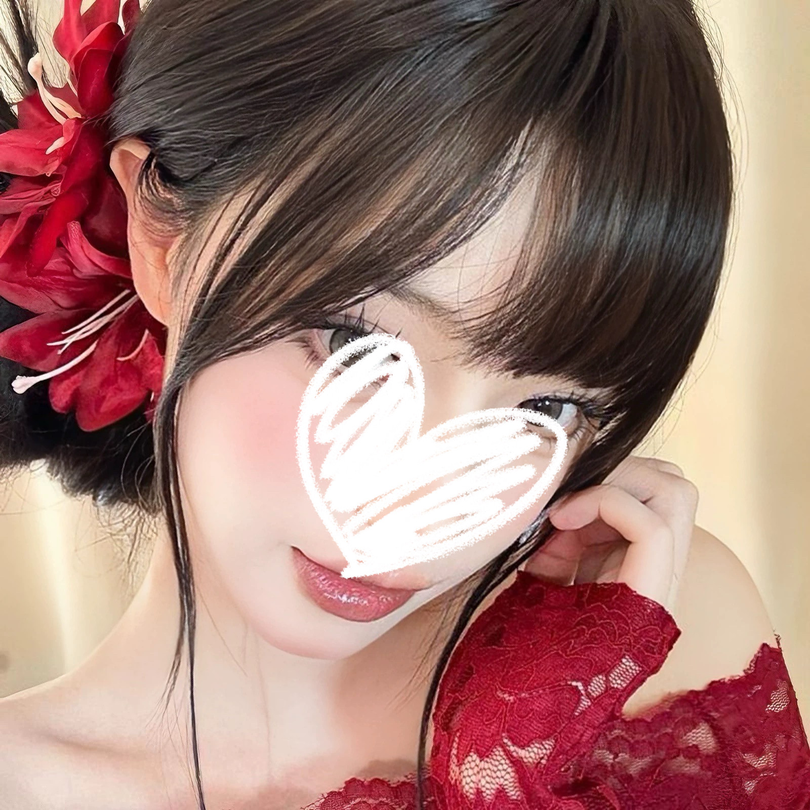 御姐风红色仿真百合花朵发夹ins花拍照高级气质发饰百搭发卡子