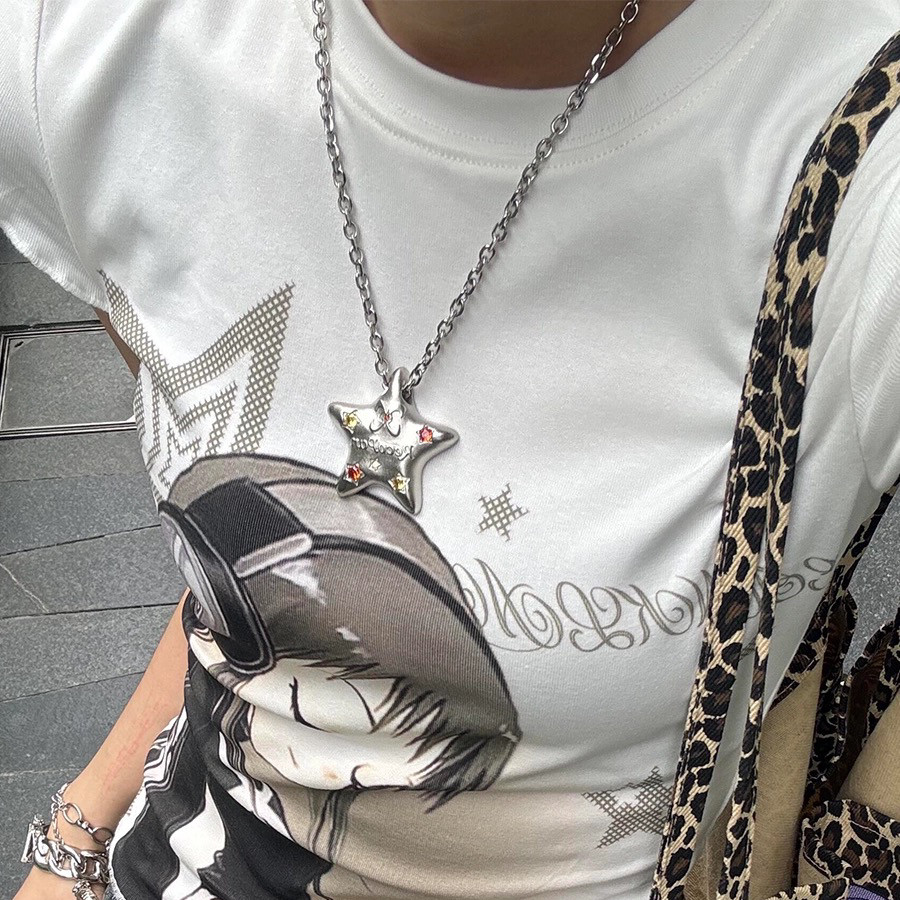 多巴胺星星项链长款女配饰甜酷辣妹风五角星颈链吊坠百搭时髦颈饰