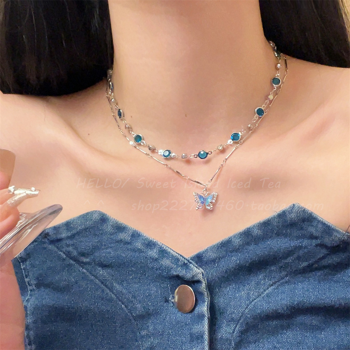 双层小众夏日清凉轻奢项链choker