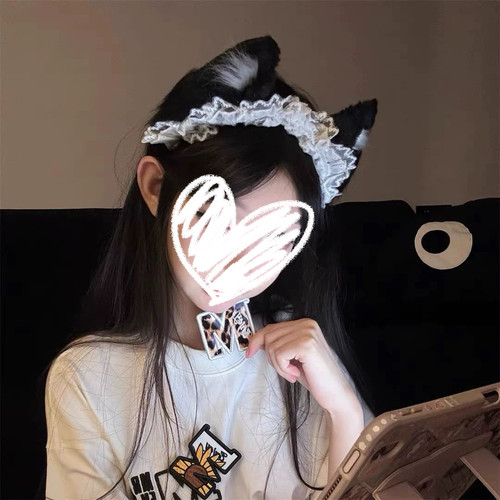 蕾丝猫耳朵发箍女生发饰兽耳cos可爱lolita头饰猫咪发卡毛绒发夹