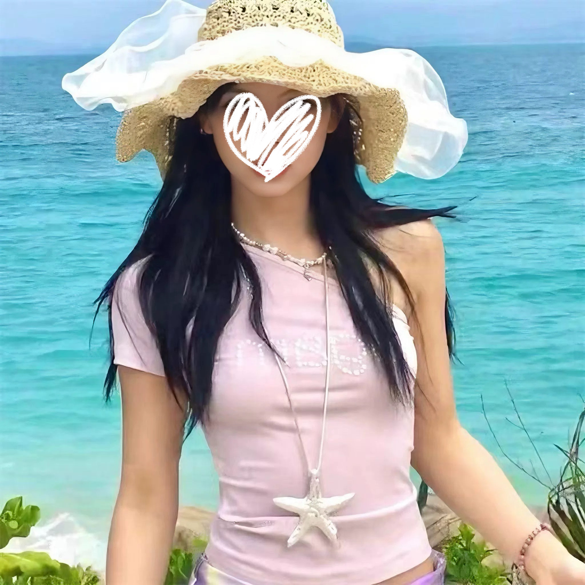 美式复古辣妹海星吊坠项链海边度假风长款颈链甜酷时尚夸张毛衣链