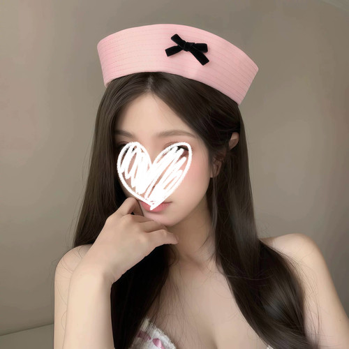 粉色蝴蝶结水手帽海军帽子少女夏季可爱甜美护士帽cos直播贝雷帽