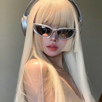 y2k墨镜男女款赛博朋克眼镜科技感感太阳镜高级感骑行银色护目镜