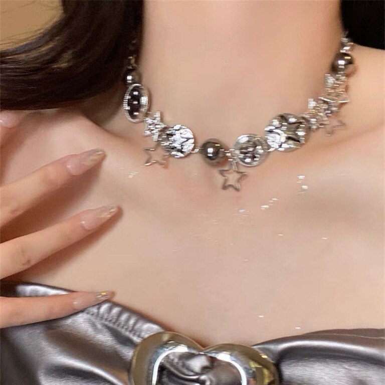 星星重工夸张项链女秋冬y2k朋克复古小众设计感配饰辣妹风锁骨链