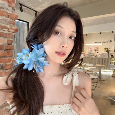 长岛浮梦超仙百合花抓夹度假风夹氛围感发夹女盘发器发抓发饰