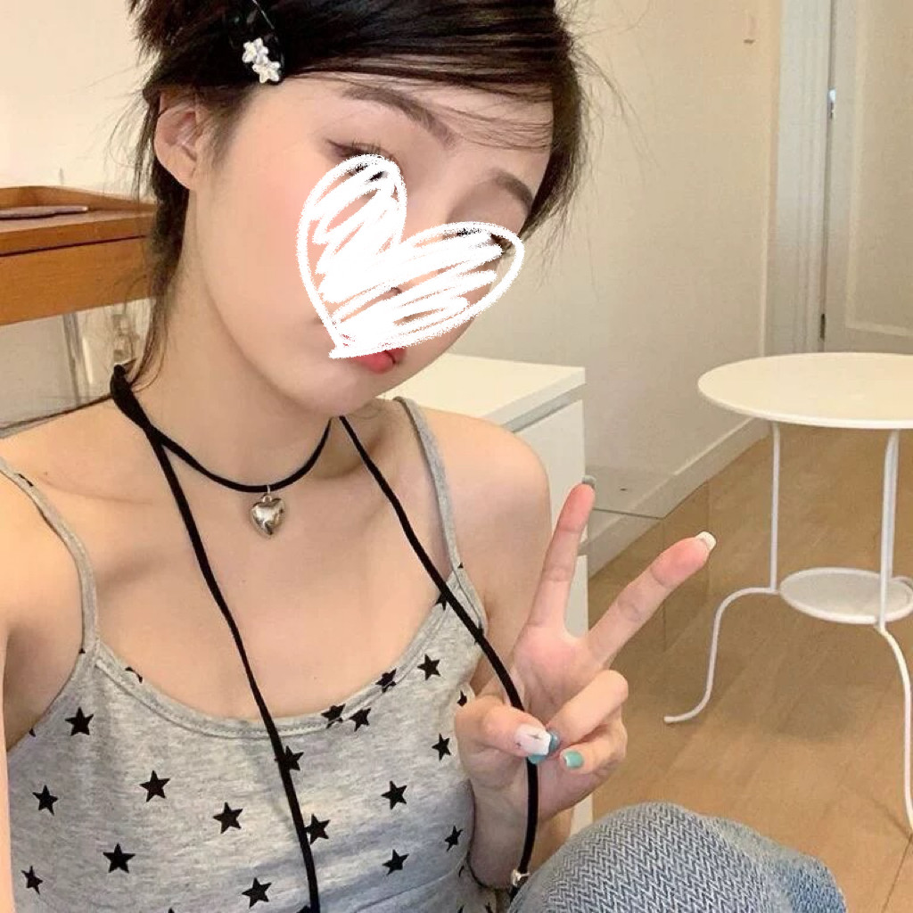 韩素希同款甜酷爱心系带项链女轻奢小众锁骨链设计感高级辣妹颈链