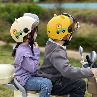 新款电动摩托车儿童头盔国标B类安全帽四季通用夏季防晒卡通半盔