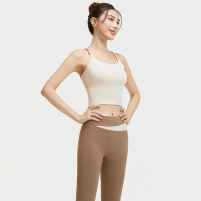 聚衣堂裸感透气运动内衣女高弹一体式文胸运动健身瑜伽背心裸感透