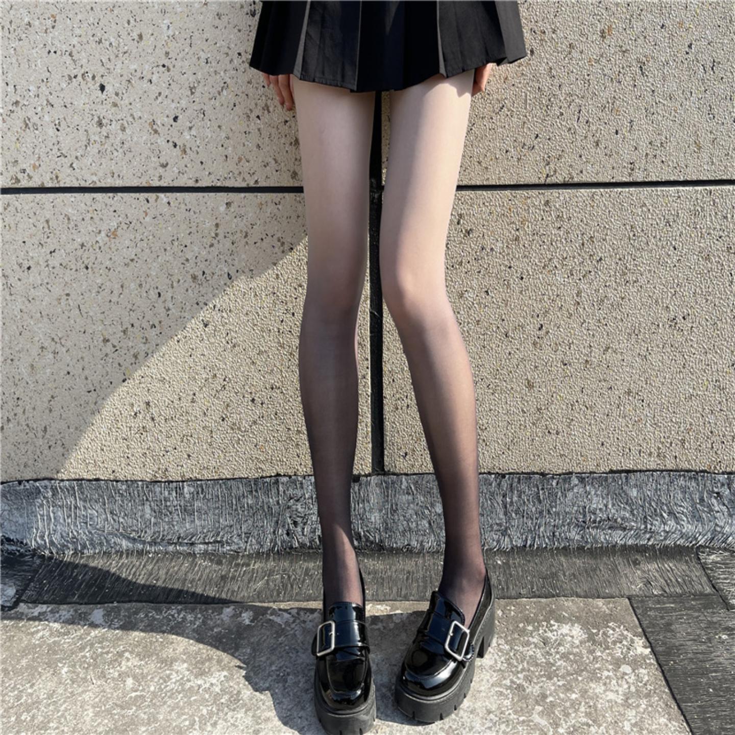 性感B13款任意剪渐变色连裤袜子超薄黑灰色夏季黑丝女丝袜