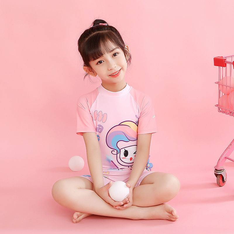 2024新款儿童泳衣女孩宝宝中大童连体小公主温泉专业训练学游泳装