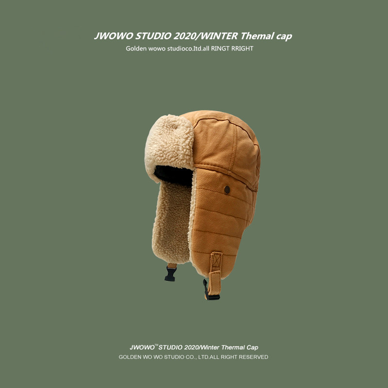 加绒帽子男女冬季保暖雷锋帽护耳东北加厚骑车防寒帽韩版百搭冷帽