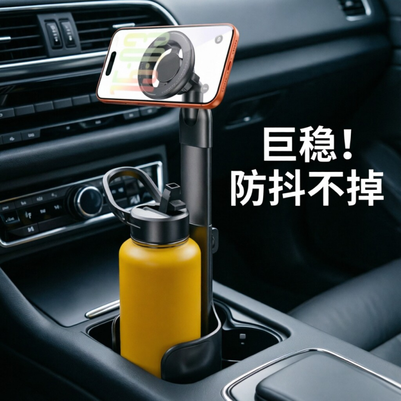 NAIDUN奈盾适用金属水杯伸缩手机支架铝合金车载支架多功能支撑架手机配件