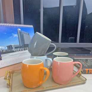 客厅家用茶杯马克杯家庭水具成套耐热早餐牛奶杯子 陶瓷水杯整套装