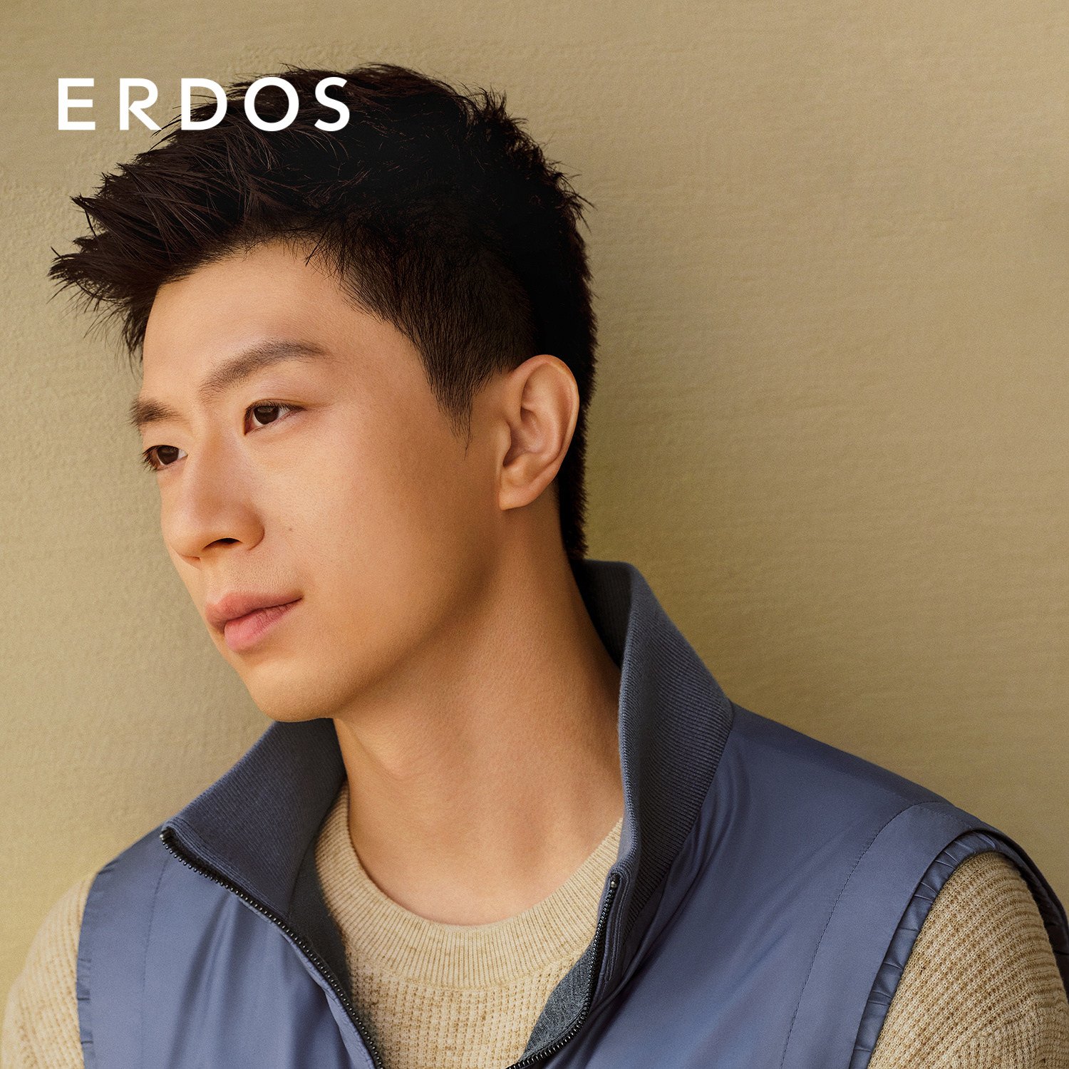 【马龙同款】ERDOS 马甲秋冬男装蓝色立领无袖外套休闲轻运动,男装,常规马甲,淘宝优惠券,粉丝福利购,淘宝优惠卷