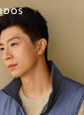 【马龙同款】ERDOS 马甲秋冬男装蓝色立领无袖外套休闲轻运动