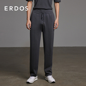 男装 灰色精纺双提松紧绳休闲裤 丝绒混纺长裤 ERDOS 春季 款 卫裤