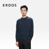 男装 半高领翻花羊绒衫 25年秋冬新品 ERDOS 宽松直身几何肌理针织衫