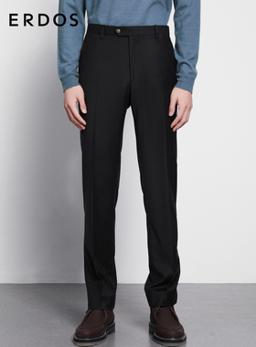 ERDOS 男装羊毛羊绒混纺长裤秋冬款西裤纯色商务通勤休闲百搭直筒