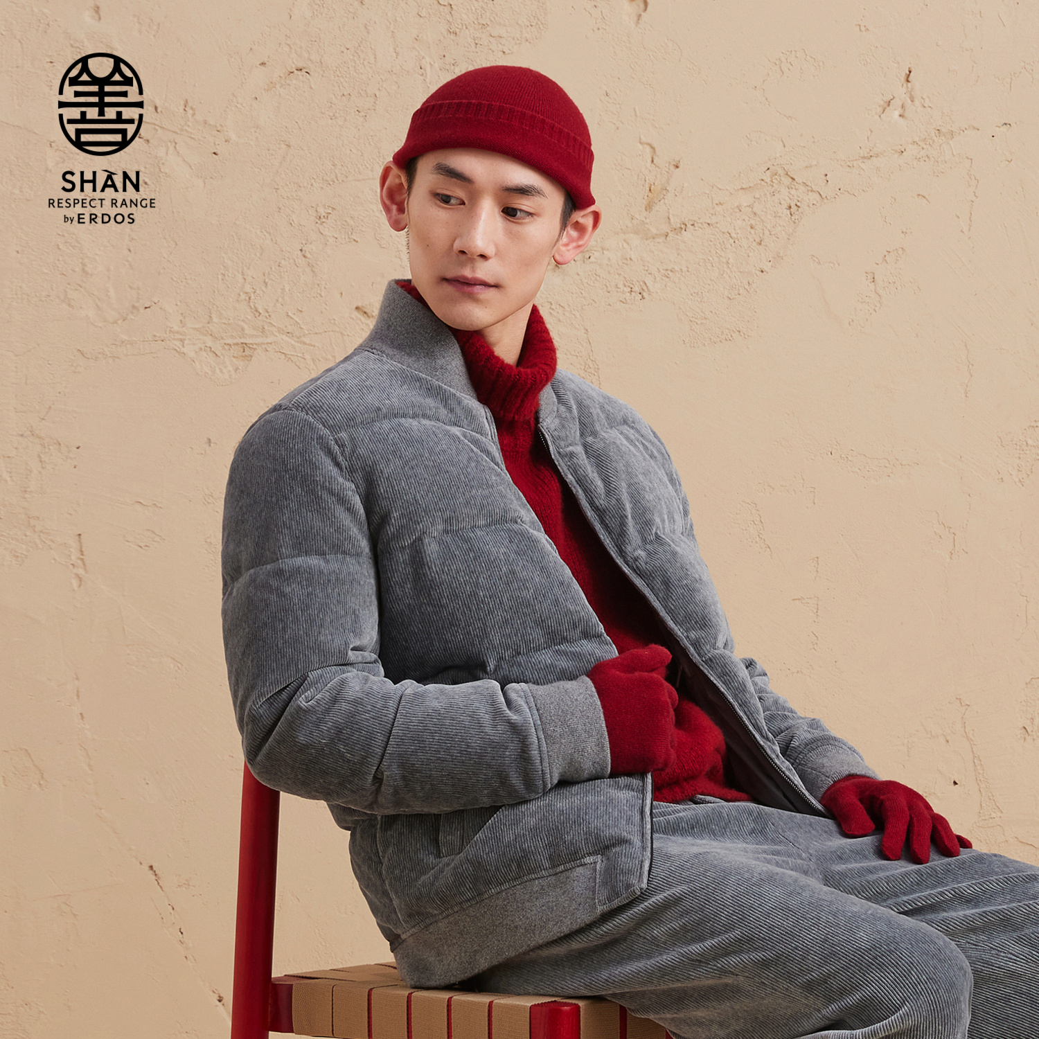 ERDOS男装纯羊绒触屏手套