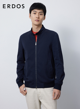 ERDOS 轻装夹克秋款男装藏蓝色小立领拉链外套休闲机车通勤百搭