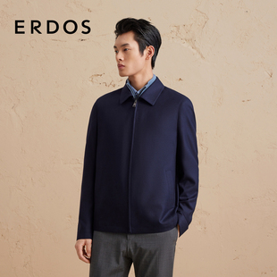 外套商务百搭 羊绒行政夹克秋冬藏蓝短款 ERDOS 男装