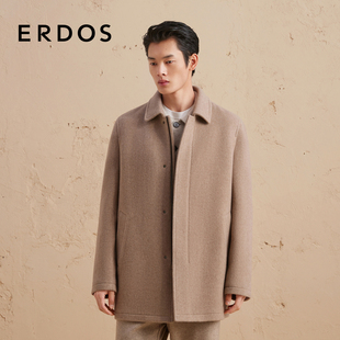 秋冬无染色翻领中长款 男装 ERDOS 毛呢大衣 羊绒大衣
